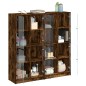 vidaXL Bücherschrank mit Türen Räuchereiche 136x37x142cm Holzwerkstoff vidaXL Bücherschrank mit Türen Räuchereiche 136x37x142cm Holzwerkstoff