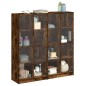 vidaXL Bücherschrank mit Türen Räuchereiche 136x37x142cm Holzwerkstoff vidaXL Bücherschrank mit Türen Räuchereiche 136x37x142cm Holzwerkstoff