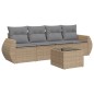 vidaXL 5-tlg. Garten-Sofagarnitur mit Kissen Beige Poly Rattan vidaXL 5-tlg. Garten-Sofagarnitur mit Kissen Beige Poly Rattan