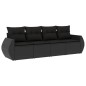 vidaXL 4-tlg. Garten-Sofagarnitur mit Kissen Schwarz Poly Rattan vidaXL 4-tlg. Garten-Sofagarnitur mit Kissen Schwarz Poly Rattan