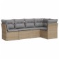 vidaXL 5-tlg. Garten-Sofagarnitur mit Kissen Beige Poly Rattan vidaXL 5-tlg. Garten-Sofagarnitur mit Kissen Beige Poly Rattan