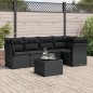 vidaXL 6-tlg. Garten-Sofagarnitur mit Kissen Schwarz Poly Rattan vidaXL 6-tlg. Garten-Sofagarnitur mit Kissen Schwarz Poly Rattan