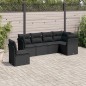 vidaXL 6-tlg. Garten-Sofagarnitur mit Kissen Schwarz Poly Rattan vidaXL 6-tlg. Garten-Sofagarnitur mit Kissen Schwarz Poly Rattan