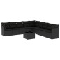 vidaXL 10-tlg. Garten-Sofagarnitur mit Kissen Schwarz Poly Rattan vidaXL 10-tlg. Garten-Sofagarnitur mit Kissen Schwarz Poly Rattan