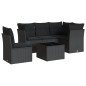 vidaXL 6-tlg. Garten-Sofagarnitur mit Kissen Schwarz Poly Rattan vidaXL 6-tlg. Garten-Sofagarnitur mit Kissen Schwarz Poly Rattan