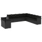 vidaXL 11-tlg. Garten-Sofagarnitur mit Kissen Schwarz Poly Rattan vidaXL 11-tlg. Garten-Sofagarnitur mit Kissen Schwarz Poly Rattan