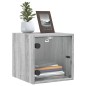 vidaXL Nachttisch mit Glastür Grau Sonoma 35x37x35 cm vidaXL Nachttisch mit Glastür Grau Sonoma 35x37x35 cm