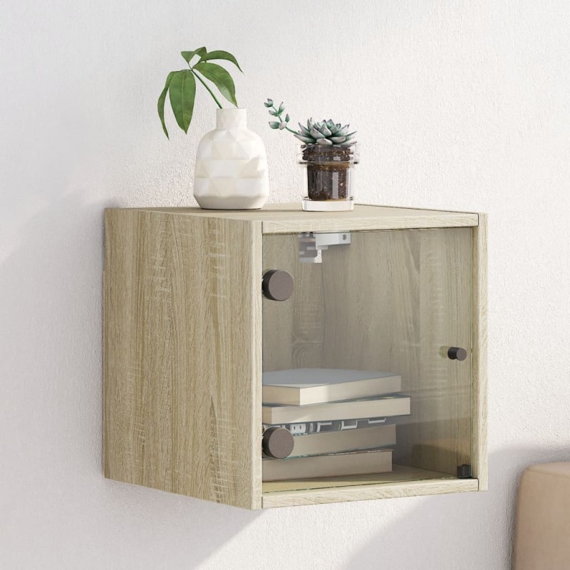 vidaXL Nachttisch mit Glastür Sonoma-Eiche 35x37x35 cm vidaXL Nachttisch mit Glastür Sonoma-Eiche 35x37x35 cm