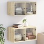 vidaXL Wandschränke mit Glastüren 2 Stk. Sonoma-Eiche 68,5x37x35 cm vidaXL Wandschränke mit Glastüren 2 Stk. Sonoma-Eiche 68,5x37x35 cm