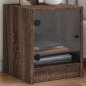 vidaXL Nachttisch mit Glastür Braun Eichen-Optik 35x37x42 cm vidaXL Nachttisch mit Glastür Braun Eichen-Optik 35x37x42 cm