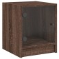 vidaXL Nachttisch mit Glastür Braun Eichen-Optik 35x37x42 cm vidaXL Nachttisch mit Glastür Braun Eichen-Optik 35x37x42 cm