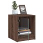 vidaXL Nachttisch mit Glastür Braun Eichen-Optik 35x37x42 cm vidaXL Nachttisch mit Glastür Braun Eichen-Optik 35x37x42 cm