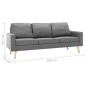 vidaXL 2-tlg. Sofagarnitur Stoff Hellgrau vidaXL 2-tlg. Sofagarnitur Stoff Hellgrau