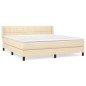 vidaXL Boxspringbett mit Matratze Creme 160x200 cm Stoff vidaXL Boxspringbett mit Matratze Creme 160x200 cm Stoff