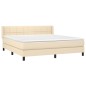 vidaXL Boxspringbett mit Matratze Creme 160x200 cm Stoff vidaXL Boxspringbett mit Matratze Creme 160x200 cm Stoff