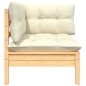 vidaXL Garten-Ecksofa mit Kissen in Creme Massivholz Kiefer vidaXL Garten-Ecksofa mit Kissen in Creme Massivholz Kiefer