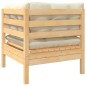 vidaXL Garten-Ecksofa mit Kissen in Creme Massivholz Kiefer vidaXL Garten-Ecksofa mit Kissen in Creme Massivholz Kiefer