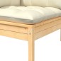 vidaXL Garten-Ecksofa mit Kissen in Creme Massivholz Kiefer vidaXL Garten-Ecksofa mit Kissen in Creme Massivholz Kiefer