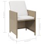 vidaXL Garten-Essstühle mit Kissen 4 Stk. Beige Poly Rattan vidaXL Garten-Essstühle mit Kissen 4 Stk. Beige Poly Rattan