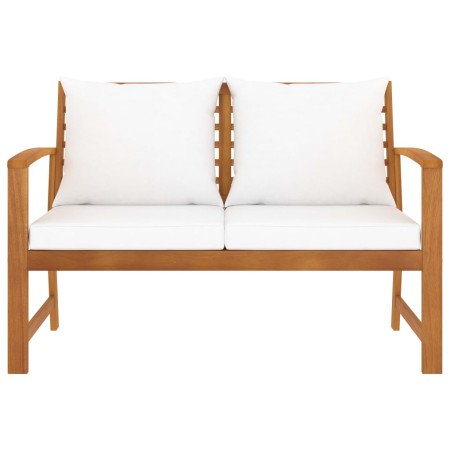 vidaXL Gartenbank 120 cm mit Creme Kissen Massivholz Akazie