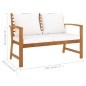 vidaXL Gartenbank 120 cm mit Creme Kissen Massivholz Akazie vidaXL Gartenbank 120 cm mit Creme Kissen Massivholz Akazie