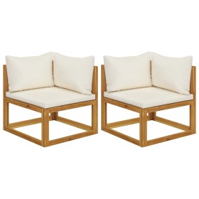 vidaXL Ecksofas 2 Stk. Modular mit Kissen Massivholz Akazie