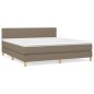 vidaXL Boxspringbett mit Matratze Taupe 160x200 cm Stoff vidaXL Boxspringbett mit Matratze Taupe 160x200 cm Stoff