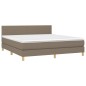 vidaXL Boxspringbett mit Matratze Taupe 160x200 cm Stoff vidaXL Boxspringbett mit Matratze Taupe 160x200 cm Stoff