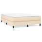 vidaXL Boxspringbett mit Matratze Creme 160x200 cm Stoff vidaXL Boxspringbett mit Matratze Creme 160x200 cm Stoff
