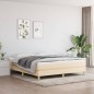 vidaXL Boxspringbett mit Matratze Creme 160x200 cm Stoff vidaXL Boxspringbett mit Matratze Creme 160x200 cm Stoff