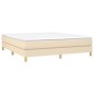 vidaXL Boxspringbett mit Matratze Creme 160x200 cm Stoff vidaXL Boxspringbett mit Matratze Creme 160x200 cm Stoff