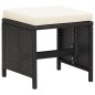 vidaXL Gartenhocker 4 Stk. mit Kissen Schwarz Poly Rattan vidaXL Gartenhocker 4 Stk. mit Kissen Schwarz Poly Rattan