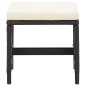 vidaXL Gartenhocker 4 Stk. mit Kissen Schwarz Poly Rattan vidaXL Gartenhocker 4 Stk. mit Kissen Schwarz Poly Rattan