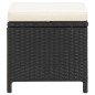 vidaXL Gartenhocker 4 Stk. mit Kissen Schwarz Poly Rattan vidaXL Gartenhocker 4 Stk. mit Kissen Schwarz Poly Rattan