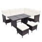 vidaXL 4-tlg. Garten-Lounge-Set mit Auflagen Poly Rattan Braun vidaXL 4-tlg. Garten-Lounge-Set mit Auflagen Poly Rattan Braun