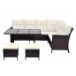 vidaXL 4-tlg. Garten-Lounge-Set mit Auflagen Poly Rattan Braun vidaXL 4-tlg. Garten-Lounge-Set mit Auflagen Poly Rattan Braun