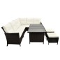 vidaXL 4-tlg. Garten-Lounge-Set mit Auflagen Poly Rattan Braun vidaXL 4-tlg. Garten-Lounge-Set mit Auflagen Poly Rattan Braun
