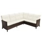 vidaXL 4-tlg. Garten-Lounge-Set mit Auflagen Poly Rattan Braun vidaXL 4-tlg. Garten-Lounge-Set mit Auflagen Poly Rattan Braun
