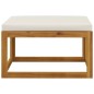 vidaXL Hocker mit Cremeweißem Kissen Massivholz Akazie vidaXL Hocker mit Cremeweißem Kissen Massivholz Akazie