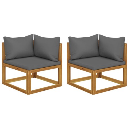 vidaXL Ecksofas 2 Stk. Modular mit Kissen Massivholz Akazie