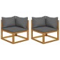 vidaXL Ecksofas 2 Stk. Modular mit Kissen Massivholz Akazie vidaXL Ecksofas 2 Stk. Modular mit Kissen Massivholz Akazie