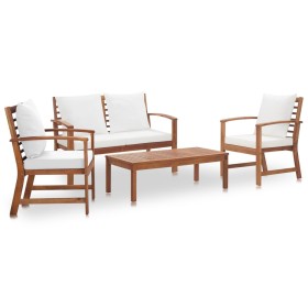 vidaXL 4-tlg. Garten-Lounge-Set mit Kissen Massivholz Akazie