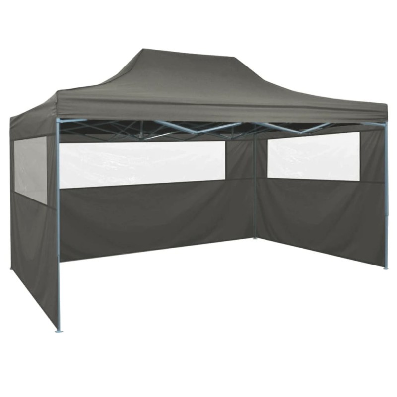 vidaXL Profi-Partyzelt Faltbar mit 3 Seitenwänden 3×4m Stahl Anthrazit vidaXL Profi-Partyzelt Faltbar mit 3 Seitenwänden 3×4m Stahl Anthrazit