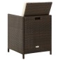 vidaXL Garten-Essstühle mit Kissen 4 Stk. Braun Poly Rattan vidaXL Garten-Essstühle mit Kissen 4 Stk. Braun Poly Rattan