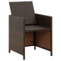 vidaXL Garten-Essstühle mit Kissen 4 Stk. Braun Poly Rattan vidaXL Garten-Essstühle mit Kissen 4 Stk. Braun Poly Rattan