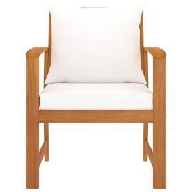 vidaXL Gartenstühle 2 Stk. mit Creme Kissen Massivholz Akazie
