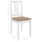 vidaXL Esszimmerstühle mit Polstern 2 Stk. Weiß Massivholz vidaXL Esszimmerstühle mit Polstern 2 Stk. Weiß Massivholz