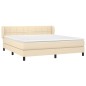 vidaXL Boxspringbett mit Matratze Creme 160x200 cm Stoff vidaXL Boxspringbett mit Matratze Creme 160x200 cm Stoff