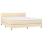 vidaXL Boxspringbett mit Matratze Creme 160x200 cm Stoff vidaXL Boxspringbett mit Matratze Creme 160x200 cm Stoff