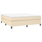 vidaXL Boxspringbett mit Matratze Creme 160x200 cm Stoff vidaXL Boxspringbett mit Matratze Creme 160x200 cm Stoff